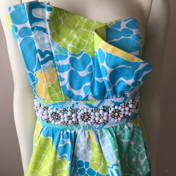 Sold! Lilly Pulitzer Rhinestone Strapless Dress - Picture 2 of 8